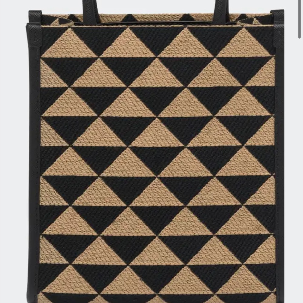 Prada Small Triangle Logo Jacquard Tote Bag- perfect condition - sold out color - Picture 3 of 14